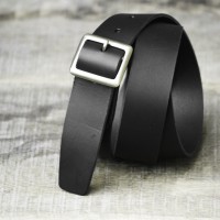 CEINTURE CUIR VÉGÉTAL NOIR LAITON | La jean